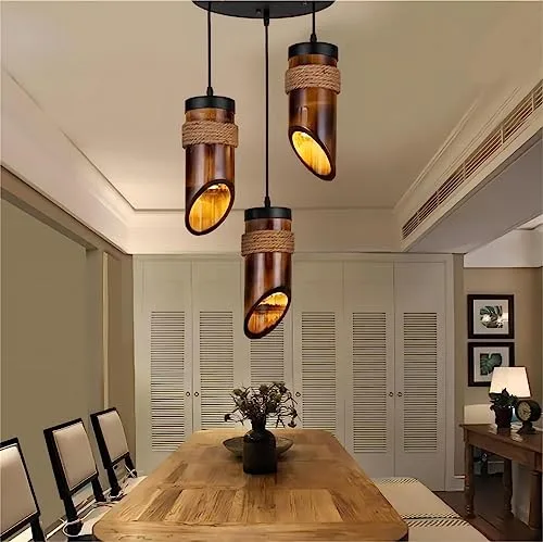 Bamboo 3-Light Iron Pendant view 3