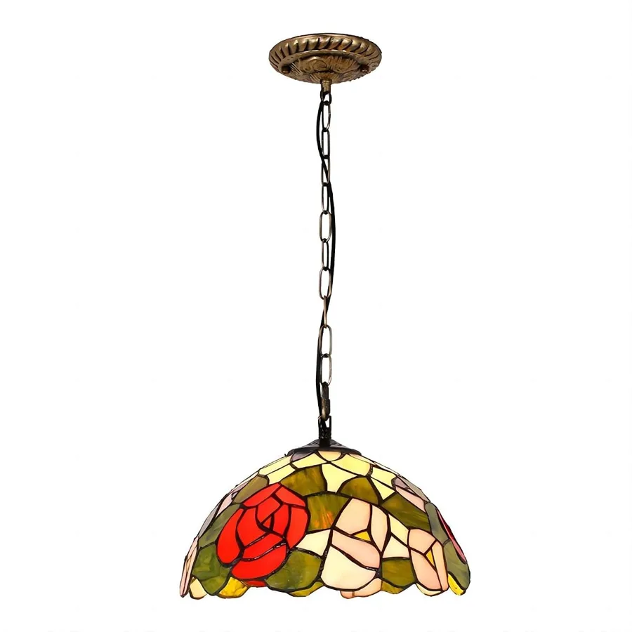 Red Rose 1-Light Glass Pendant view 1