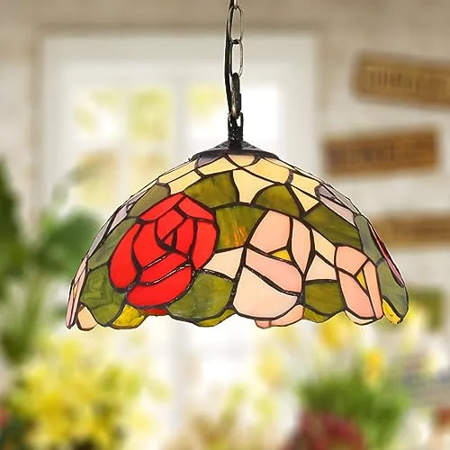 Red Rose 1-Light Glass Pendant view 3