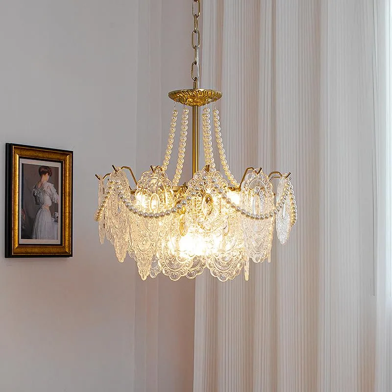 Pearl 6-Light Glass Chandelier view 1