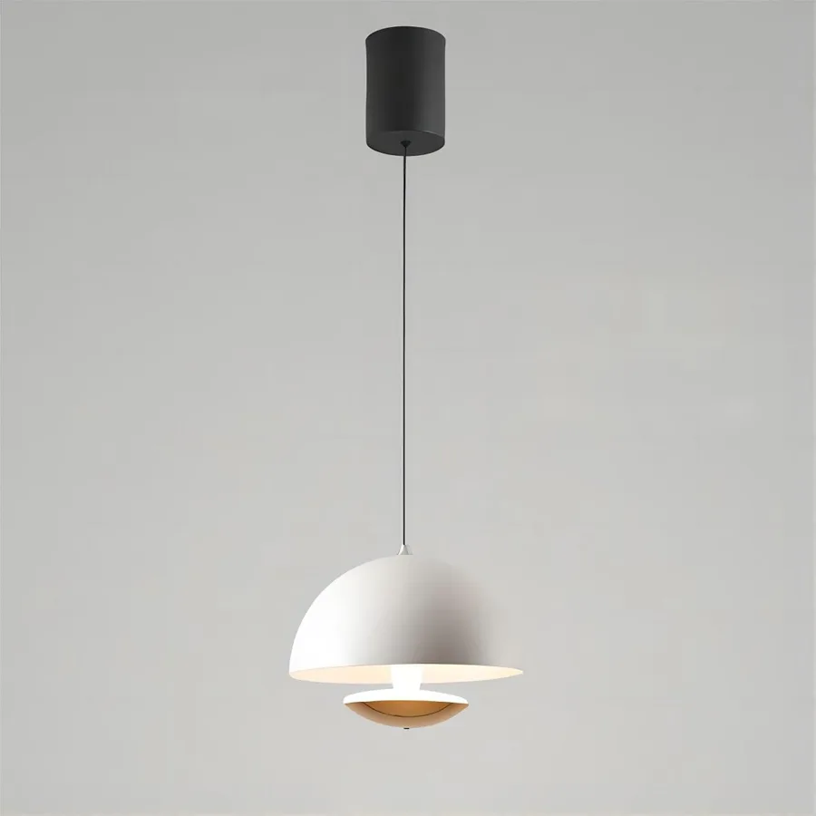 White 1-Light Iron Pendant view 1