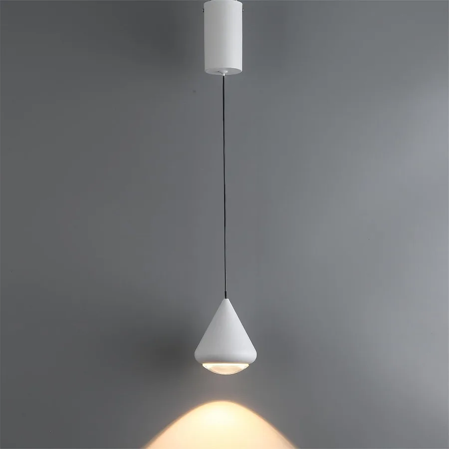 White 1-Light Aluminum Chandelier view 1
