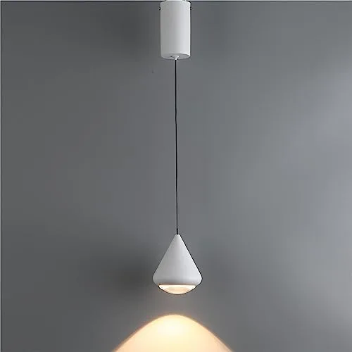 White 1-Light Aluminum Chandelier view 2