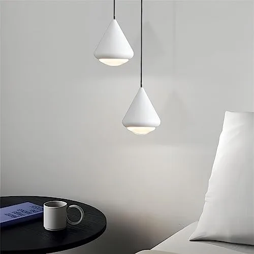White 1-Light Aluminum Chandelier view 3