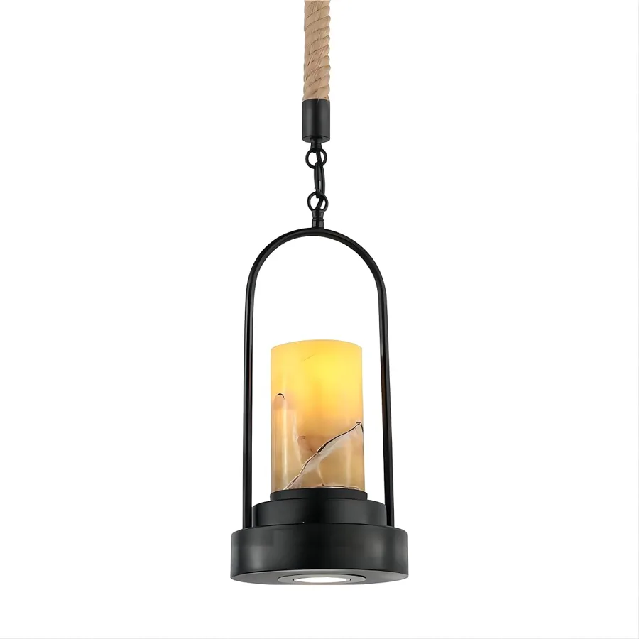 Black 1-Light Metal Pendant view 1