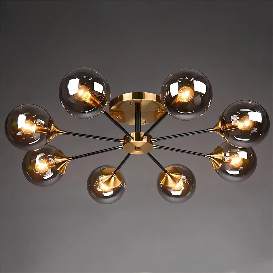 Simple Modern Living Room Bedroom Glass Ceiling Chandelier 8 view 1