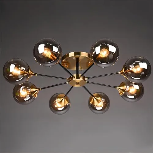 Simple Modern Living Room Bedroom Glass Ceiling Chandelier 8 view 2