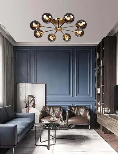 Simple Modern Living Room Bedroom Glass Ceiling Chandelier 8 view 3