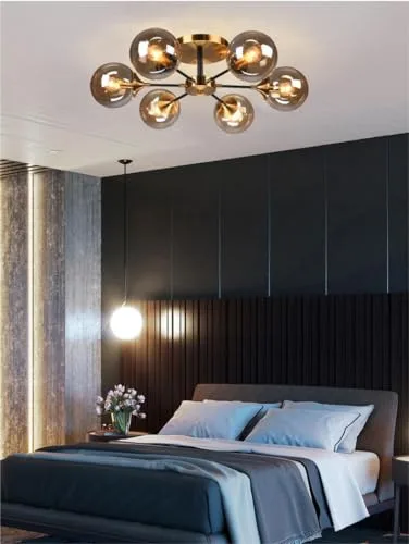 Amber 6-Light Glass Close to Ceiling view 3
