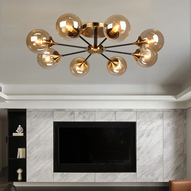 Simple Modern Living Room Bedroom Glass Ceiling Pendant 8 view 3
