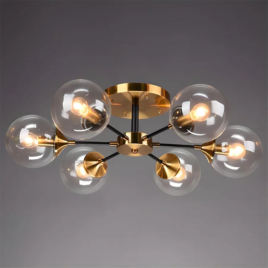 Simple Modern Living Room Bedroom Glass Ceiling Chandelier 6 view 1