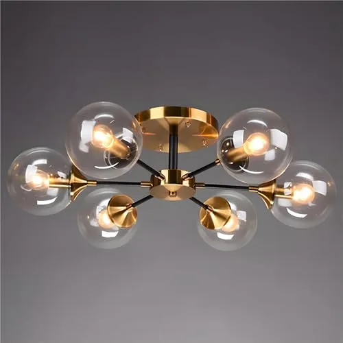 Simple Modern Living Room Bedroom Glass Ceiling Chandelier 6 view 2