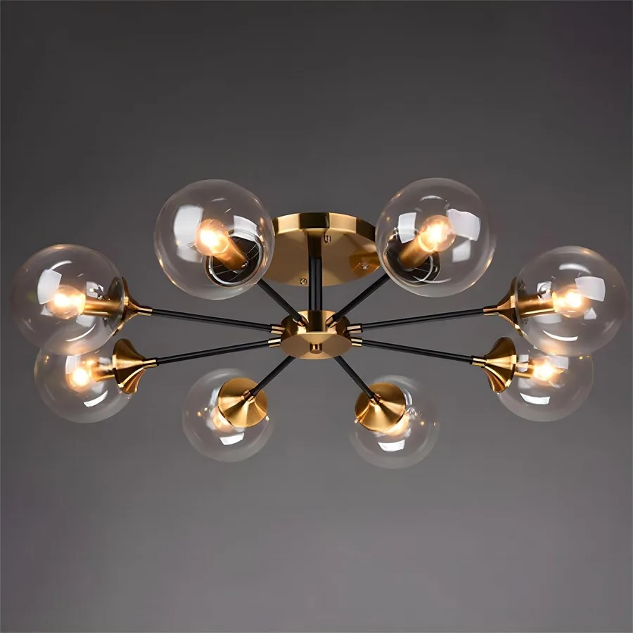 Simple Modern Living Room Bedroom Glass Ceiling Chandelier 8 view 1