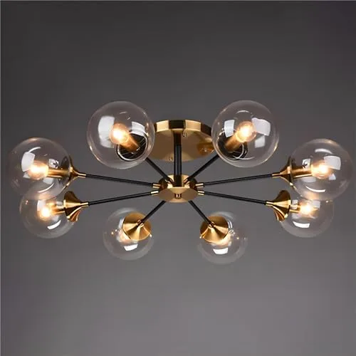 Simple Modern Living Room Bedroom Glass Ceiling Chandelier 8 view 2