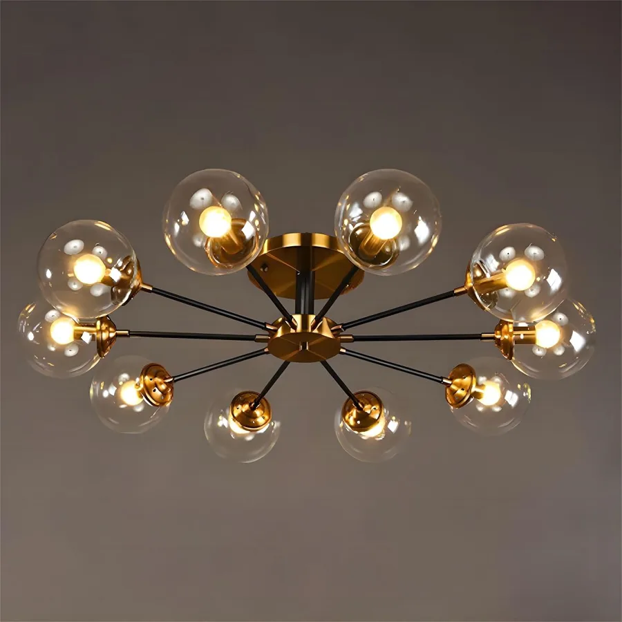 Simple Modern Living Room Bedroom Glass Ceiling Chandelier 10 view 1