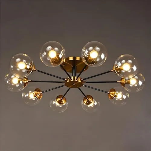 Simple Modern Living Room Bedroom Glass Ceiling Chandelier 10 view 2
