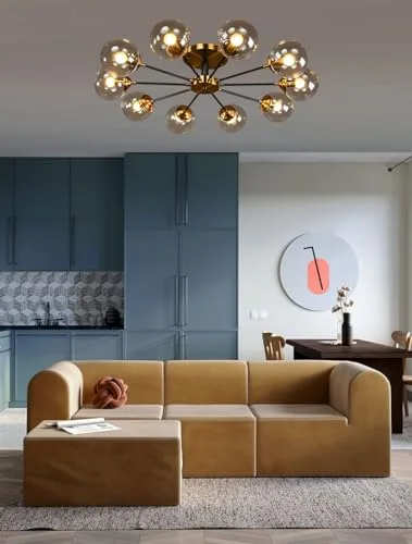 Simple Modern Living Room Bedroom Glass Ceiling Chandelier 10 view 3
