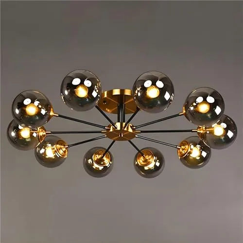 Simple Modern Living Room Bedroom Glass Ceiling Chandelier 10 view 2