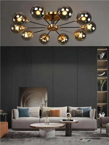 Simple Modern Living Room Bedroom Glass Ceiling Chandelier 10 view 3