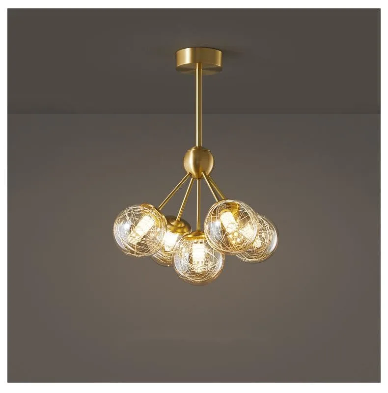 Gold 5-Light Glass Chandelier view 1