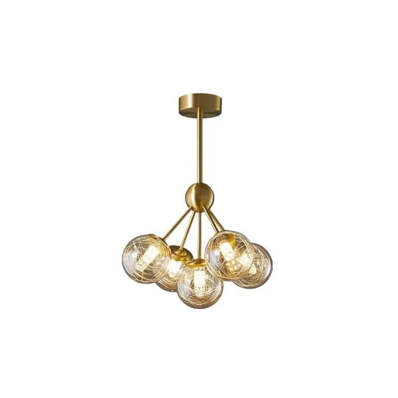 Gold 5-Light Glass Chandelier view 2