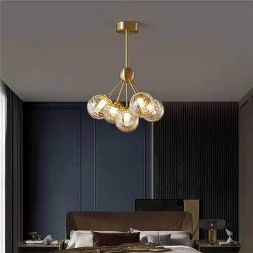 Gold 5-Light Glass Chandelier view 3