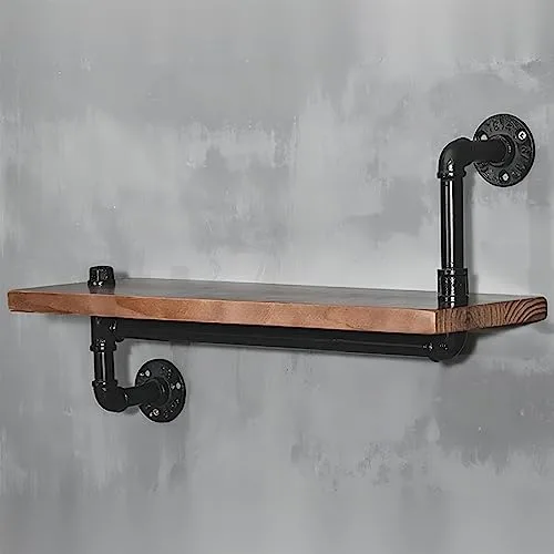 Industrial Pipe Shelving Wall Mounted, Iron Pipe Shelf with view 2