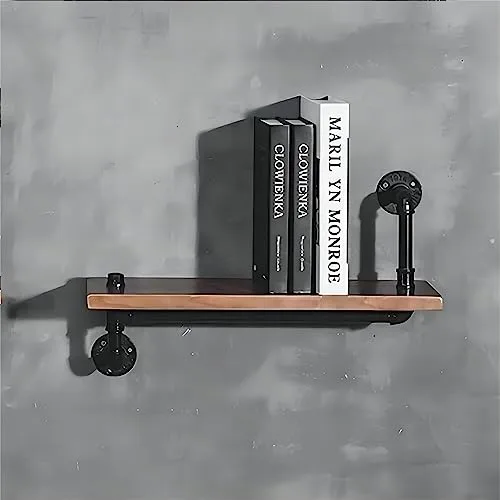 Industrial Pipe Shelving Wall Mounted, Iron Pipe Shelf with view 3