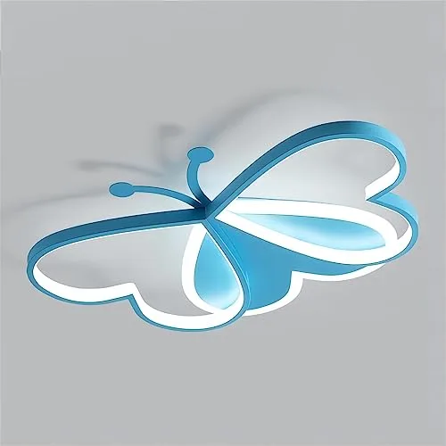 Blue 1-Light Acrylic Close to Ceiling view 2