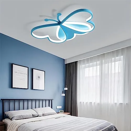 Blue 1-Light Acrylic Close to Ceiling view 3