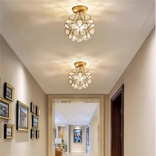 Wave Pattern 1-Light Glass Ceiling view 3
