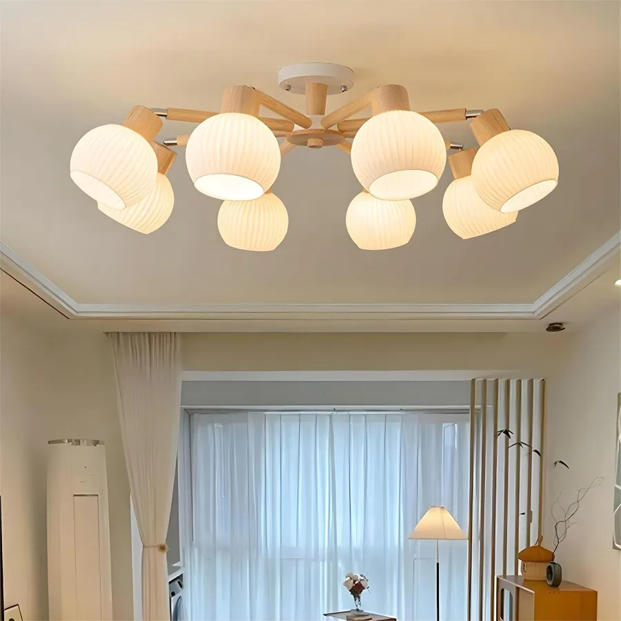 Log Color 8-Light Glass Ceiling view 1