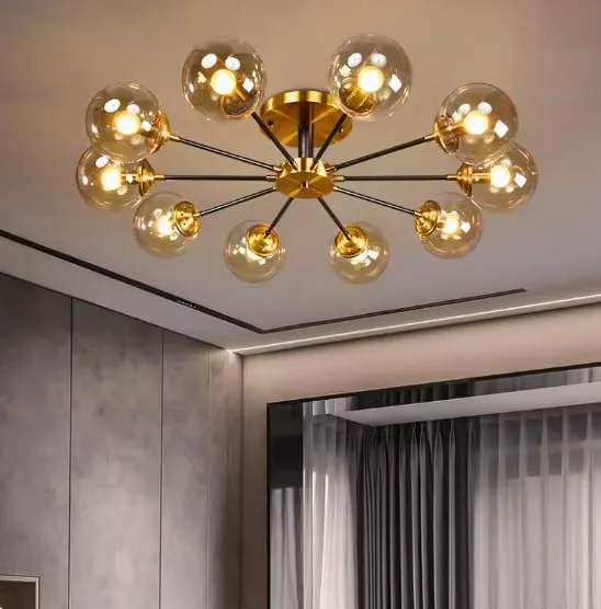 Simple Modern Living Room Bedroom Glass Ceiling Chandelier 10 view 3