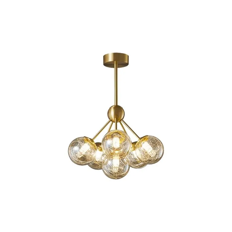 Gold 6-Light Glass Chandelier view 3