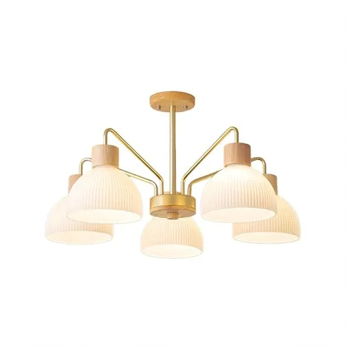 5-Light Glass Close to Ceiling view 3