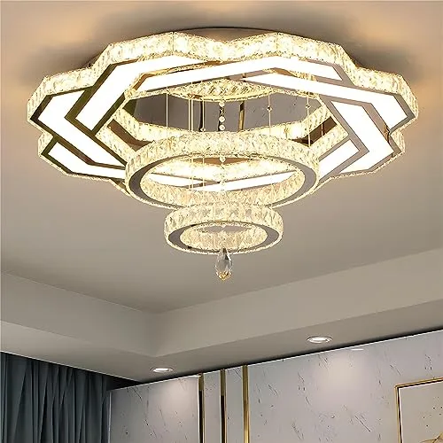 Chrome Silver 1-Light Crystal Chandelier view 3