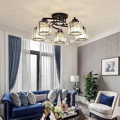 Black 5-Light Crystal Chandelier view 3