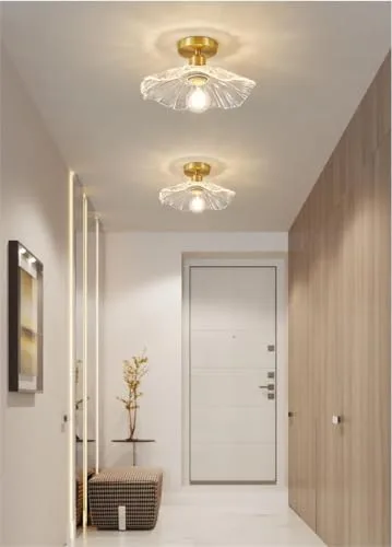 American Simple Copper Sunflower Glass Ceiling Light Corridor Cloakroom view 3