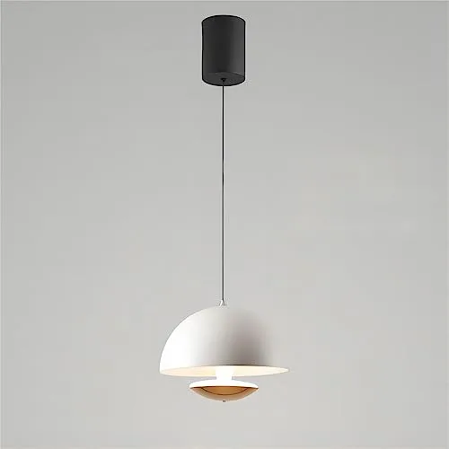 White 1-Light Iron Pendant view 2