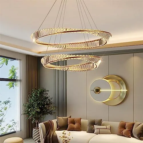 Gold 2-Light Crystal Chandelier view 3