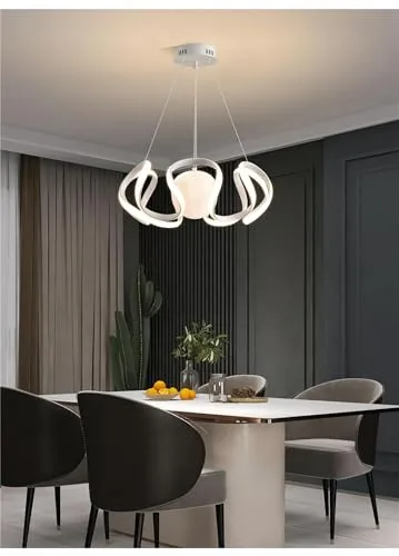 White 1-Light Chandelier view 3