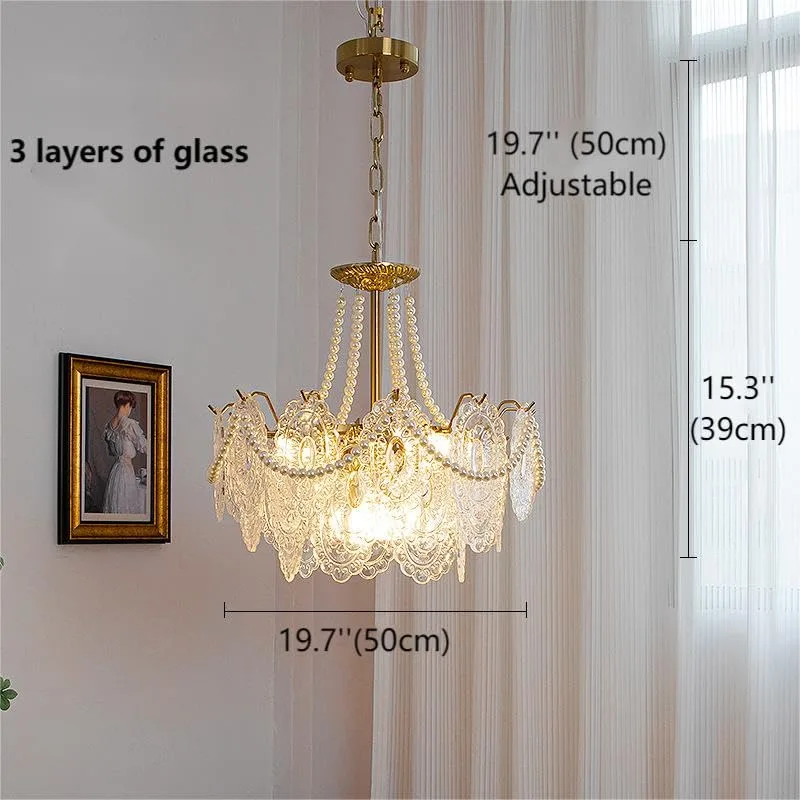 Pearl 6-Light Glass Chandelier view 3