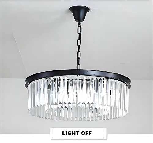 Black 8-Light Crystal Chandelier view 3