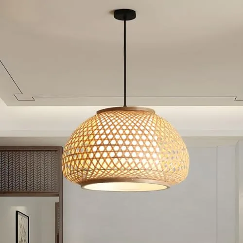 Natural 1-Light Bamboo Chandelier view 3