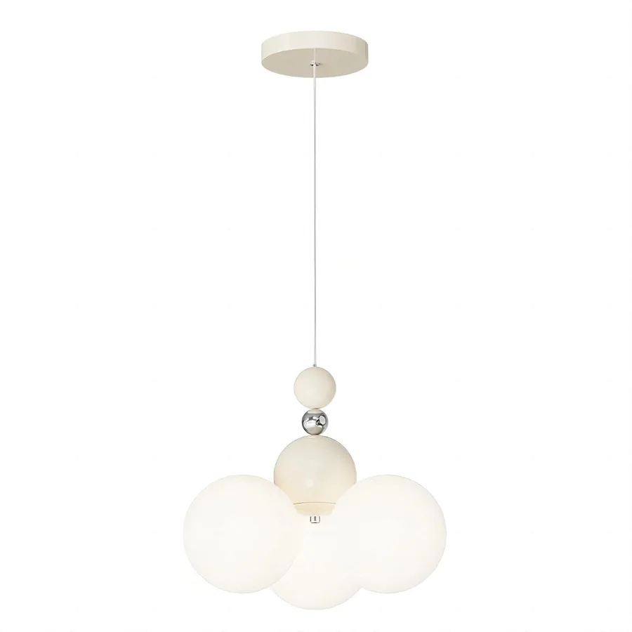 Cream White 3-Light Chandelier view 1