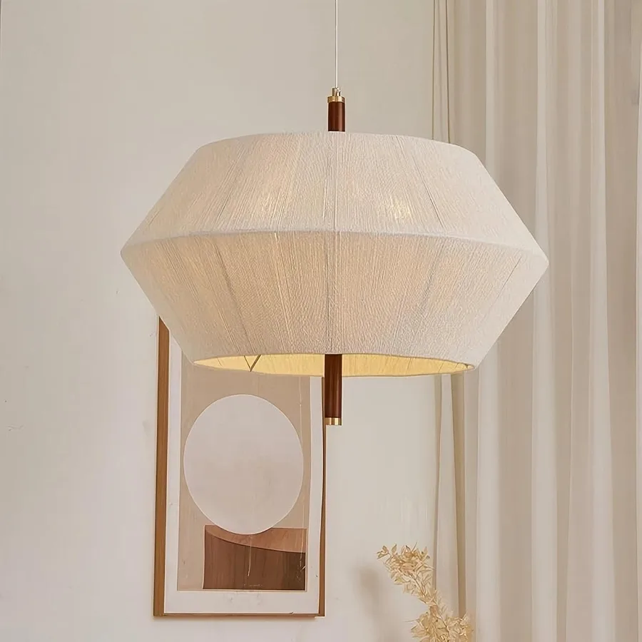White 3-Light Cotton Pendant view 1