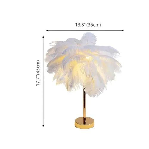 Gray 1-Light Feather Desk Lamp view 3