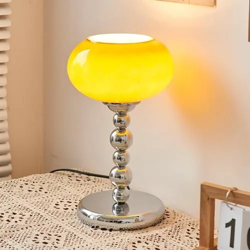 Orange+Silver 1-Light Glass Table Lamp view 2
