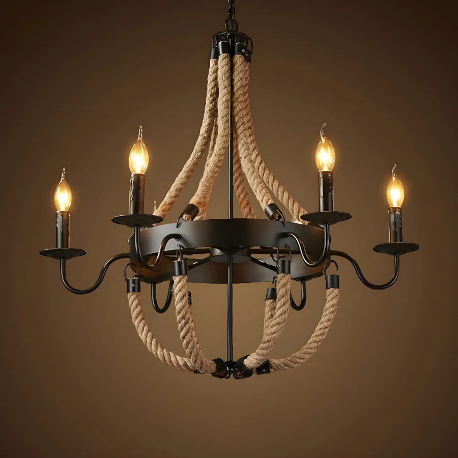 Black 6-Light Candle Shape view 2