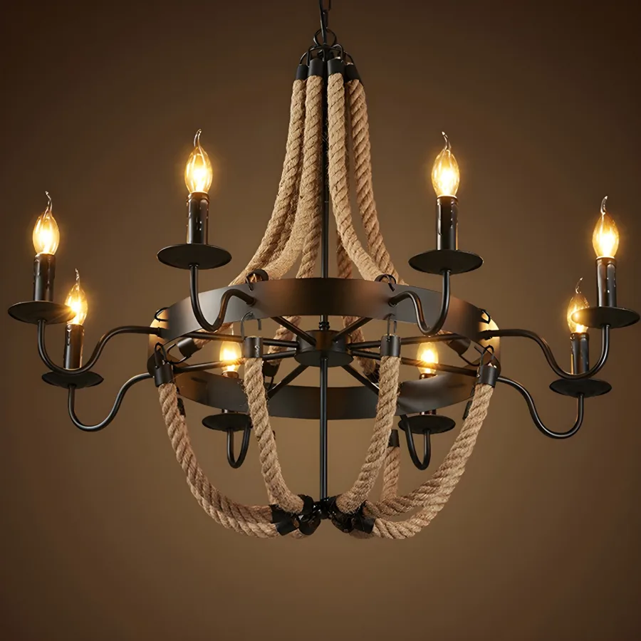 Black 6-Light Candle Shape view 3